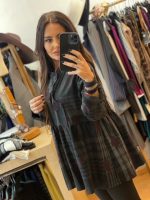 Wendy Trendy Πανωφόρι Καρό με Κεντητό Σχέδιο