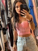 Ροζ Crop Μπούστο με Cups - Image 3