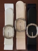 Ζώνη από δερματίνη με Μεταλλική Ασημένια Αγκράφα