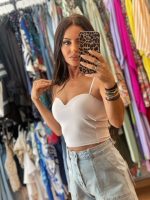 Ανοιχτο Γκρι Ελαστικό  Crop Top - Image 2