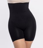 Μαύρο Ψηλόμεσο Συσφικτό Σορτς Plus Size - Image 5