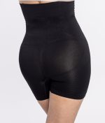 Μαύρο Ψηλόμεσο Συσφικτό Σορτς Plus Size - Image 4