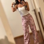 Ροζ Τζιν Φλοράλ Παντελόνι