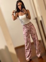 Ροζ Τζιν Φλοράλ Παντελόνι