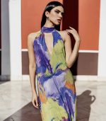Lurex Μάξι Πολύχρωμο Ελαστικό Φόρεμα - Image 2