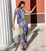 Lurex Μάξι Πολύχρωμο Ελαστικό Φόρεμα
