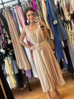 Ellie White Φαρδύ Μίντι Φόρεμα από Τούλι με Ζωνάκι