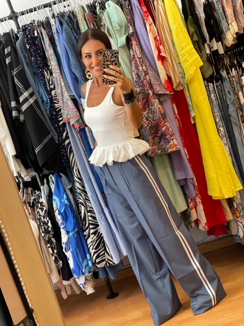 IMG_0930 (1) Office Wear Ψηλόμεσο Παντελόνι με ρίγα στο πλάι - Image 1