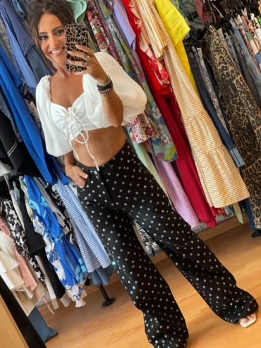 Μαύρο Τζιν Παντελόνι με Στρας