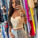 Μπεζ Ζέρσει Crop Top