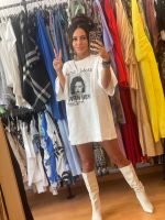Λευκό Μακρύ T-Shirt με Στάμπα - Image 6