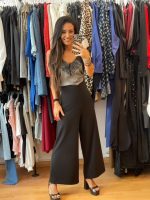 Ψηλόμεση Κάπρι Μαύρη Wide Leg Παντελόνα - Image 3