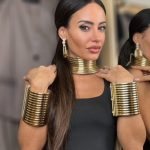 Faux Σετ 4ων Τεμαχίων από Πολυεπίπεδο Τσόκερ/Σετ 2 Βραχιολιών/Σκουλαρίκια