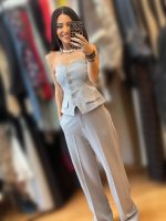 We Coss Γκρι Κλασσική Παντελόνα