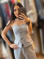 We Coss Γκρι Στράπλες Γιλέκο - Image 4