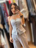 We Coss Γκρι Στράπλες Γιλέκο