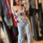 Ψηλόμεσο Τζιν Παντελόνι με Σταυρωτό Κούμπωμα