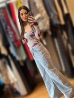 Ψηλόμεσο Τζιν Παντελόνι με Σταυρωτό Κούμπωμα - Image 2