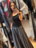 Wendy Trendy Wide Leg Καρό Παντελόνα με Κουφόπιετα - Image 2