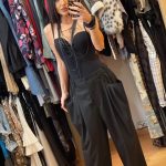 Wendy Trendy Μαύρο Φαρδύ Παντελόνι με Εξωτερικές Τσέπες