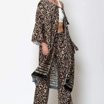 C Throu Cheetah Μακρύ Σατέν Κιμονό