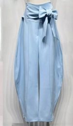 Mochy Ψηλόμεση Γαλάζια Παντελόνα με ενσωματωμένο διακοσμητικό φιόγκο ζώνη - Image 7