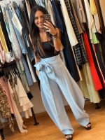 Mochy Ψηλόμεση Γαλάζια Παντελόνα με ενσωματωμένο διακοσμητικό φιόγκο ζώνη - Image 9