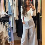 Γαλάζιο Wide Leg Τζιν Παντελόνι