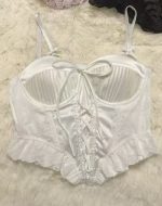 Σατέν Crop Top ελαστικό με ενσωματωμένα cups στο στήθος σε τρεις αποχρώσεις - Image 6