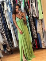 Gold Glow by C Throu Σιφόν Μάξι Εξώπλατο Πράσινο Φόρεμα Διπλής Ύφανσης