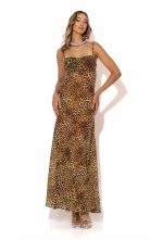C Throu Gabriella Μάξι Λεοπάρ Σιφόν Φόρεμα - Image 5
