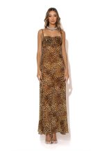 C Throu Gabriella Μάξι Λεοπάρ Σιφόν Φόρεμα - Image 2