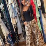 Τζιν Wide Leg Παντελόνι Animal Print