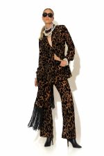 C Throu Παντελόνι Animal Print σε Ημιδιάφανο Ντεβορέ Βελούδο
