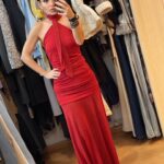 Lumina Κόκκινο Εξώπλατο Lurex Φόρεμα 
