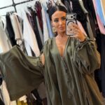 Mochy Χακί Oversized Πουκαμισοφόρεμα