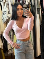 Ριμπ Crop Top Μπλουζάκι Κρουαζέ - Image 5