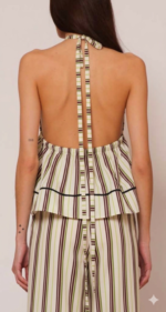 LSF Ριγέ Τοπ με Halterneck Λαιμόκοψη από Ποπλίνα - Image 3