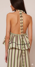 LSF Ριγέ Τοπ με Halterneck Λαιμόκοψη από Ποπλίνα - Image 2