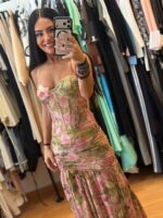 Φλοράλ Μάξι Φόρεμα με Σούρες και Σκίσιμο στο Πλάι - Image 6