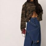 Mochy Wide Leg Denim με Φούστα-Εφέ