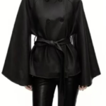 Eco Leather Jacket με Wide Μανίκια