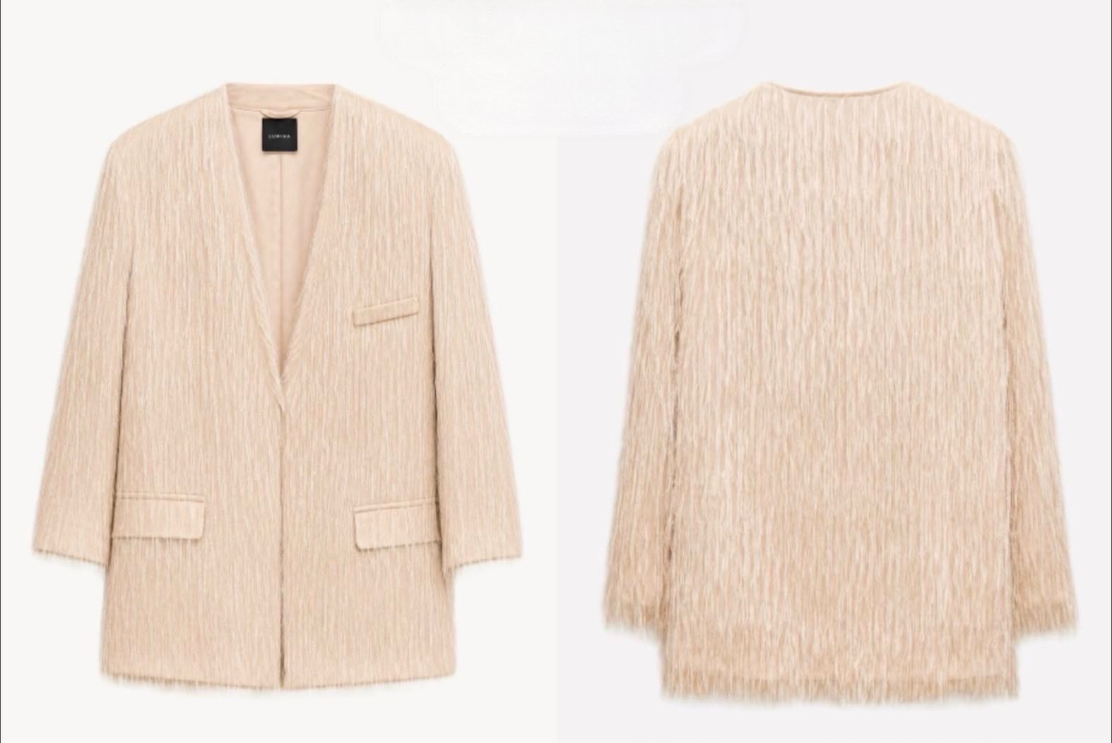 IMG_8094 Lumina Beige Μεσάτο Σακάκι με Κρόσια Fringe - Image 1