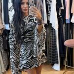 Lumina Zebra Μίνι Φόρεμα από Κρεπ ύφασμα