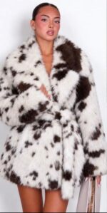 Γούνα Animal Print με Ζωνάκι